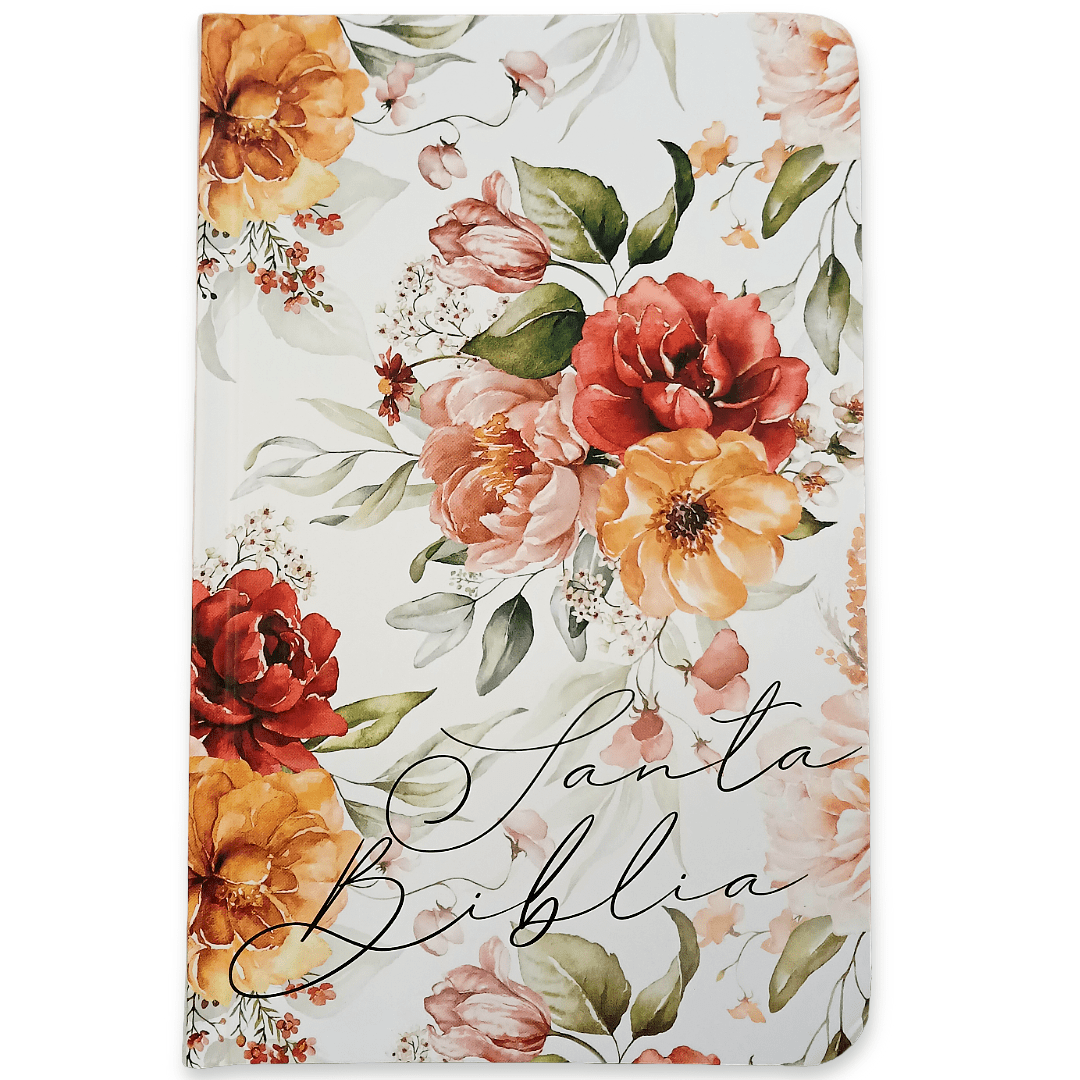 Biblia Reina Valera 1960 · Tapa dura · Diseño con flores rosadas