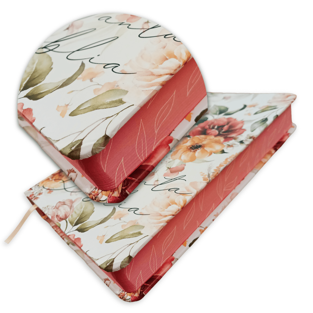 Biblia Reina Valera 1960 · Tapa dura · Diseño con flores rosadas