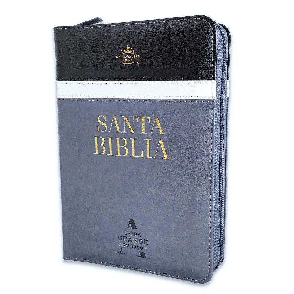 Biblia Reina Valera 1960 045Cz L 10P 13X18 Pjr Tricolor Negro/Blanco/Gris
