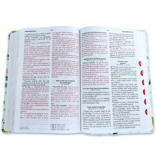 Biblia RVR60 065cti Colección Supreme Turquesa con flores
