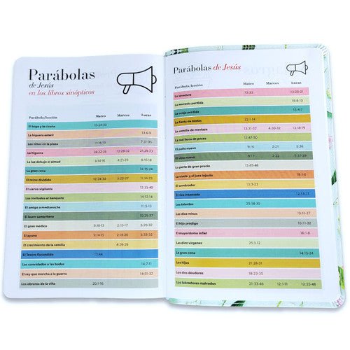 Biblia RVR60 065cti Colección Supreme Turquesa con flores