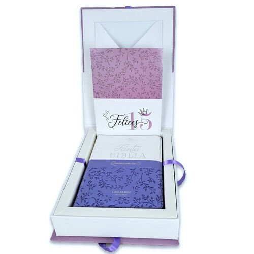 Biblia Reina Valera 1960 045Cti L 10P 11X16 Quinceañera Lila/Blanco