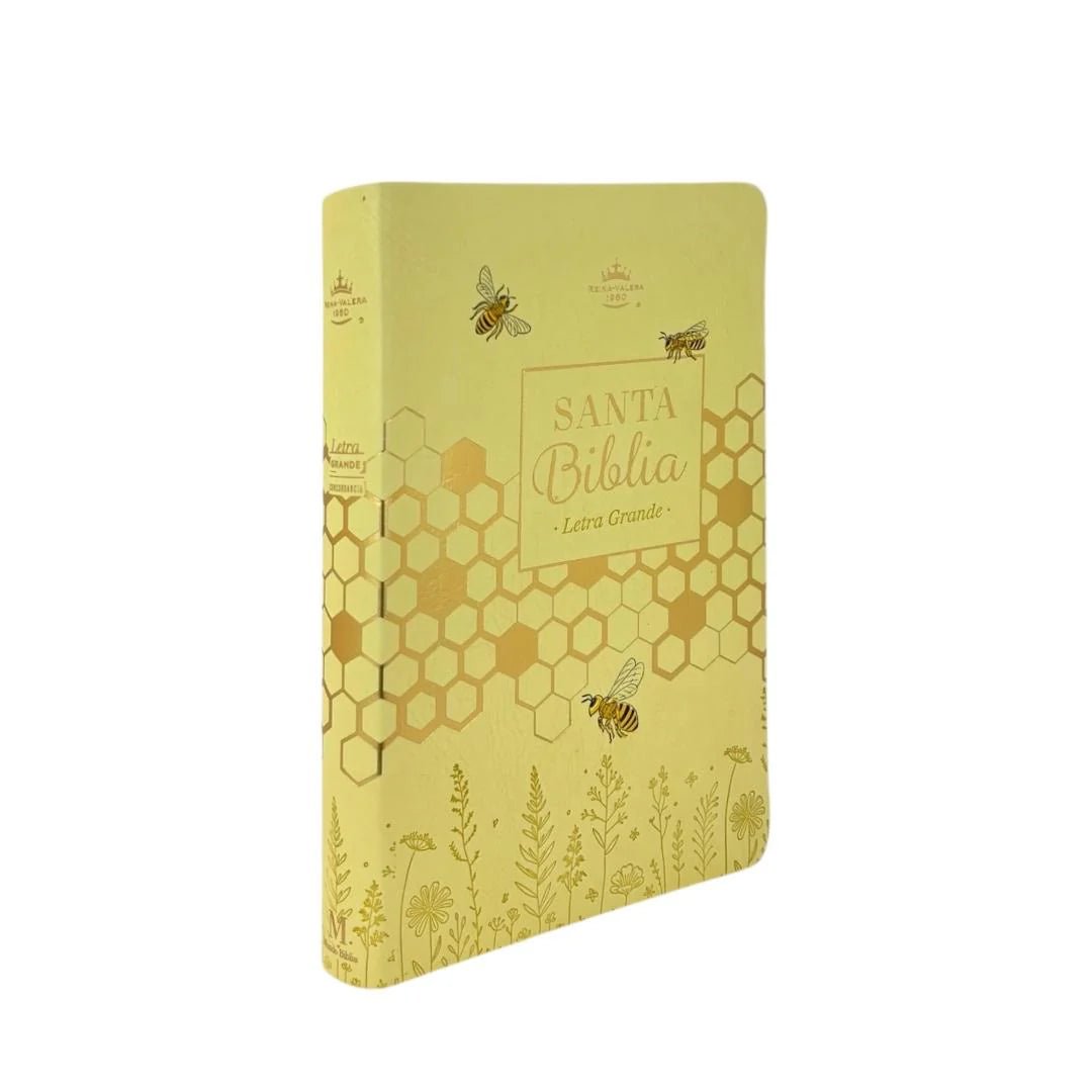 Biblia Reina-Valera 1960 062 Concordancia, Palabras De Jesús En Rojo, Letra 11 Pt, 13,8×21, Amarillo, Abejas