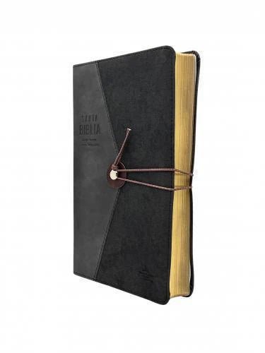 Biblia Reina Valera 1960 Vintage – Con Concordancia – Letra 11 pts – 14x21 cm – Tapa PU – Gris/Negro