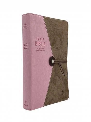 Biblia Reina Valera 1960 Vintage – Con Concordancia – Letra 11 pts – 14x21 cm – Tapa PU – Rosa/Café