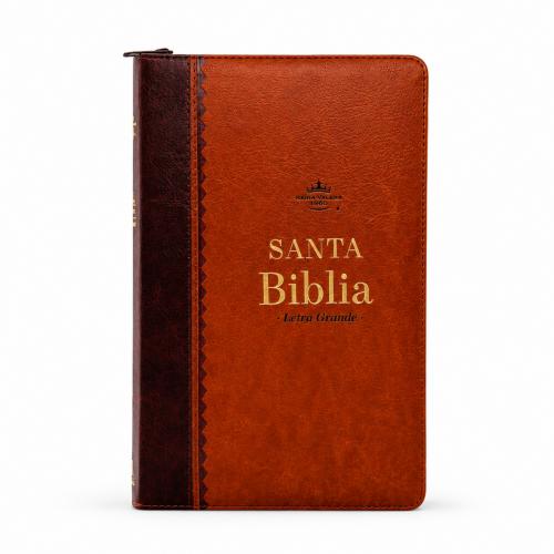 Biblia Reina Valera 1960 – Con Concordancia – Letra 11 pts – 16x23 cm – Palabras de Jesús en Rojo – Cierre – Café Refinado