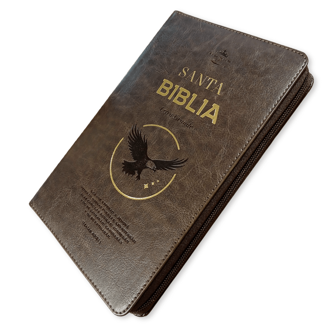 Biblia Reina Valera 1960 – Con Concordancia – Letra 11 pts – 16x23 cm – Palabras de Jesús en Rojo – Cierre – Moka Águila