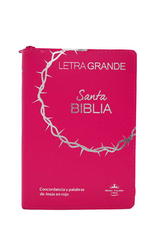 Biblia Reina Valera 1960 Letra 12p PJR cierre índice Covertex Rosa