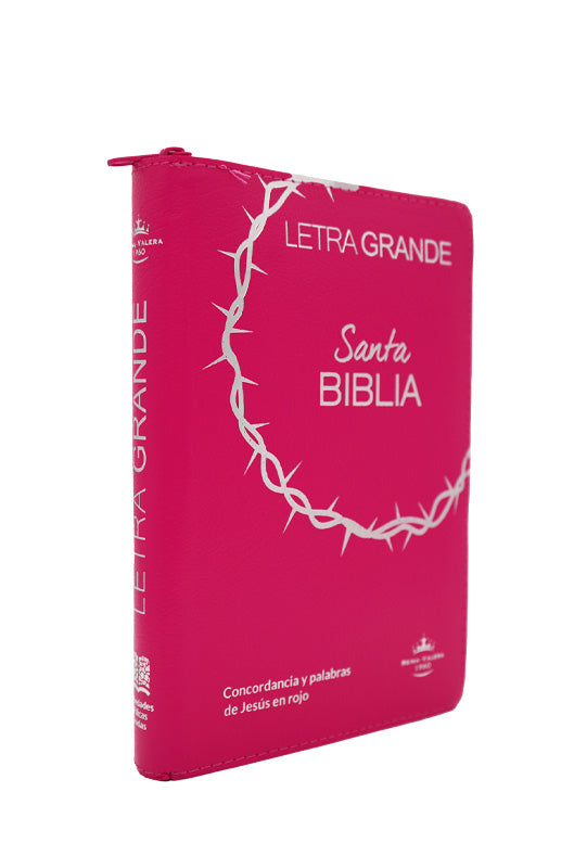 Biblia Reina Valera 1960 Letra 12p PJR cierre índice Covertex Rosa