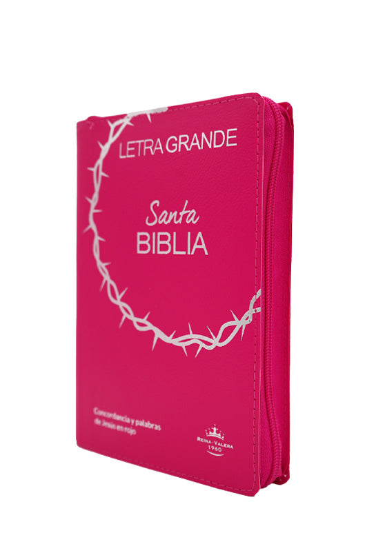 Biblia Reina Valera 1960 Letra 12p PJR cierre índice Covertex Rosa