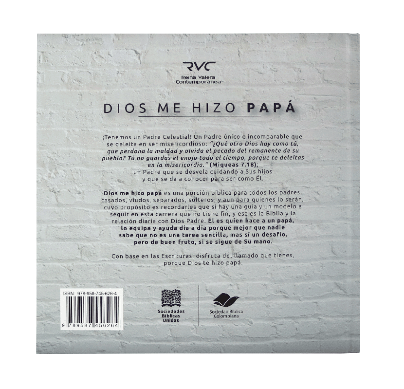 Porción Reina Valera Contemporánea – 373 – Letra 8 pts – 21x21 cm – Dios Me Hizo Papá – Gris