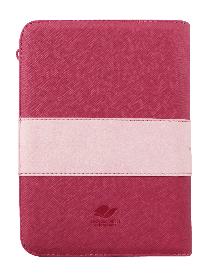 Biblia Reina Valera 1960 – 046 – Con Concordancia – Letra 9 pts – 12,5x17 cm – Palabras de Jesús en Rojo – Cierre – Fucsia/Rosa