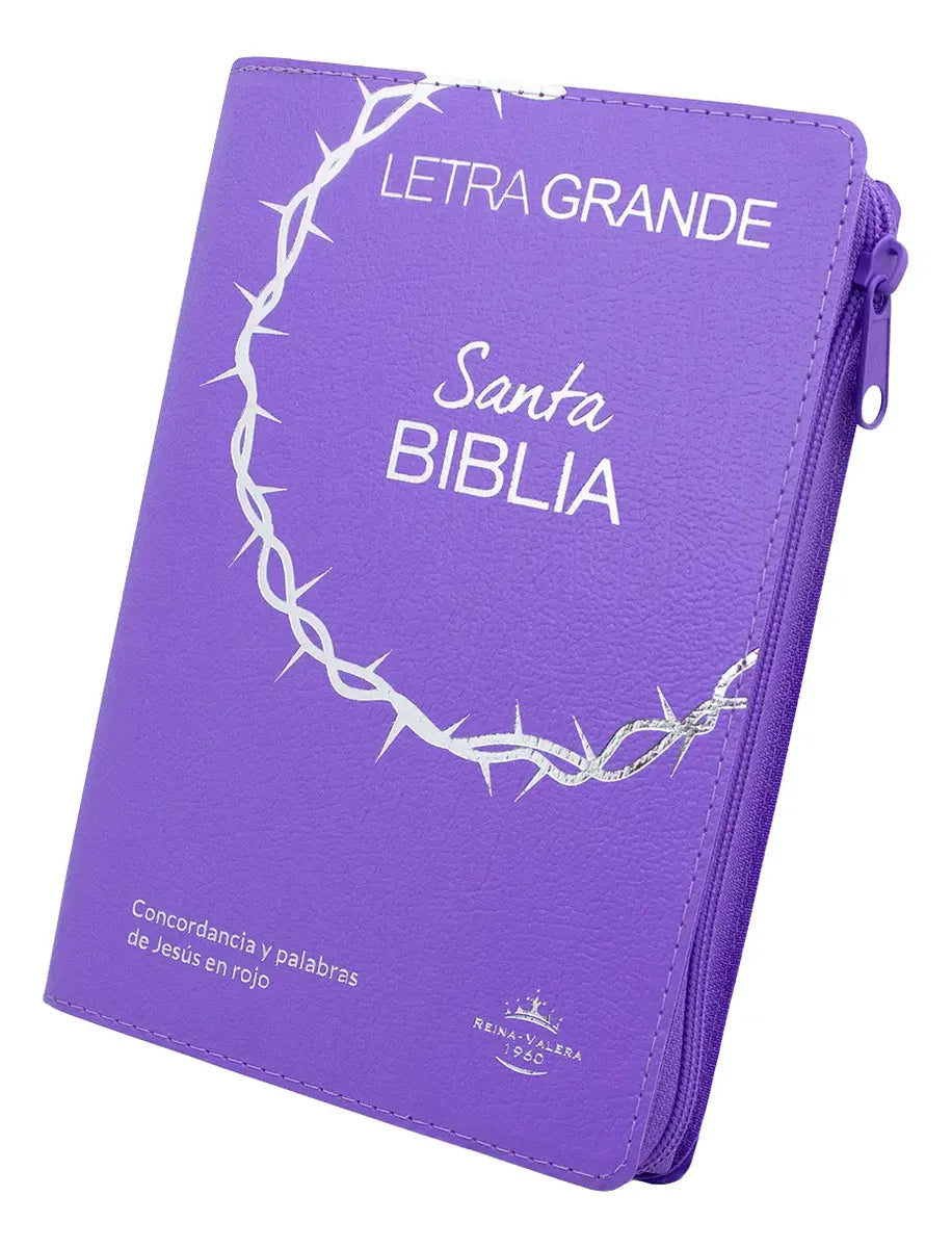 Biblia Reina Valera 1960 Letra 12p PJR cierre índice Covertex Lila
