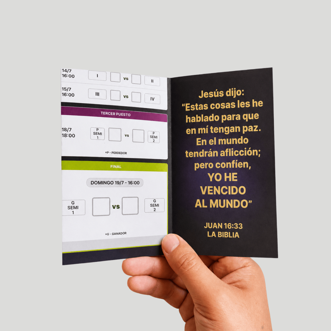 Fixture Mundial 2026 – Póster evangelístico desplegable (PACK x300)