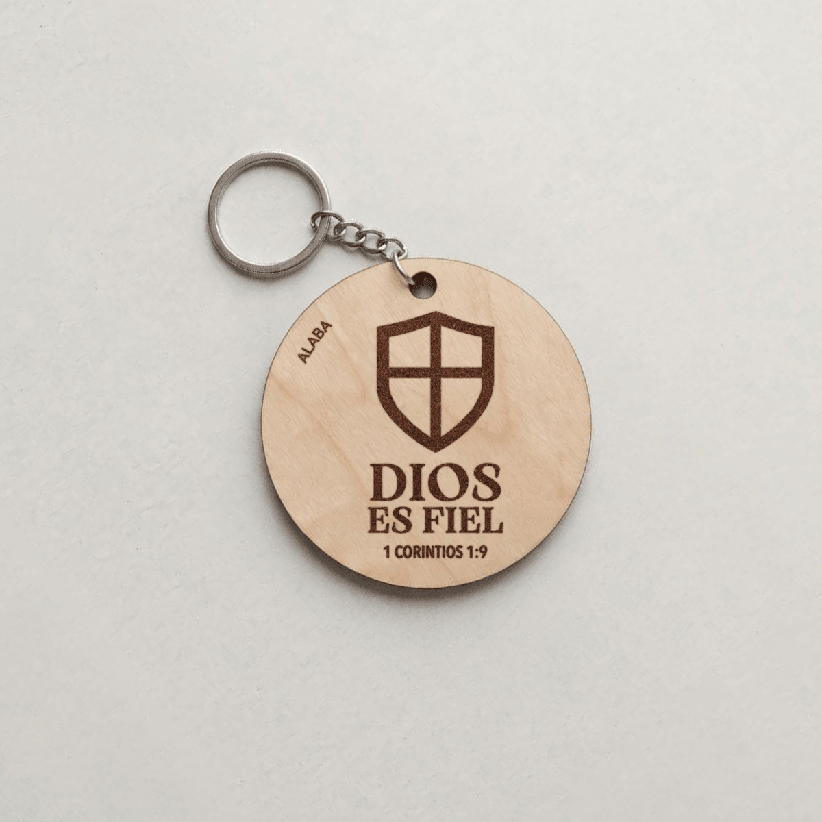 Llavero Circular MDF - Dios es fiel
