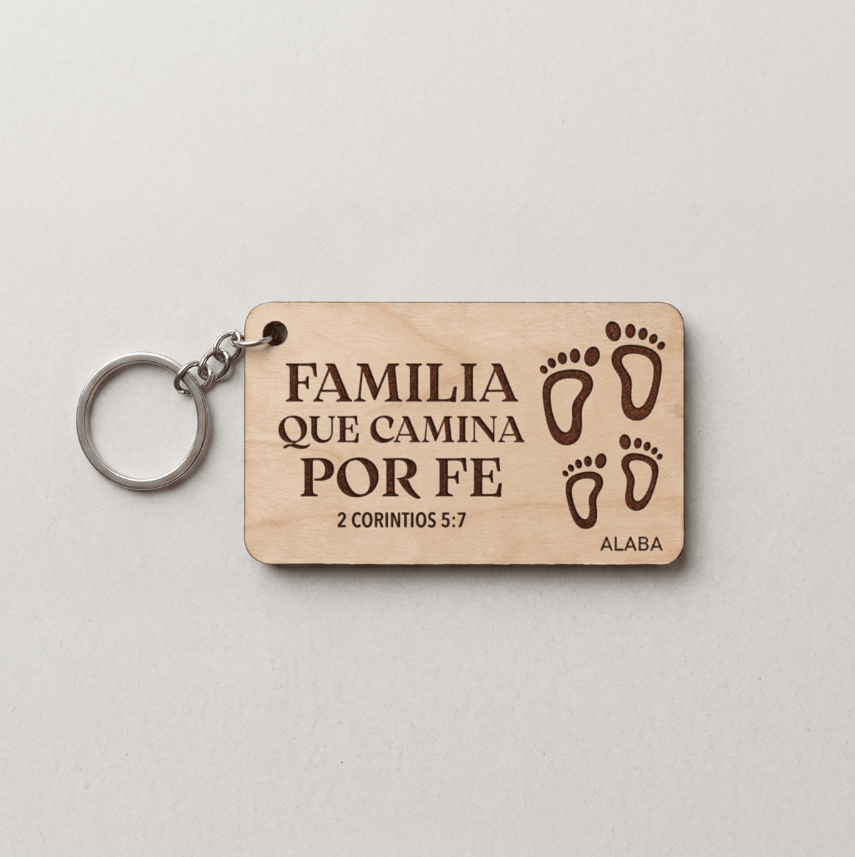 Llavero Rectangular - Familia que Camina por Fe