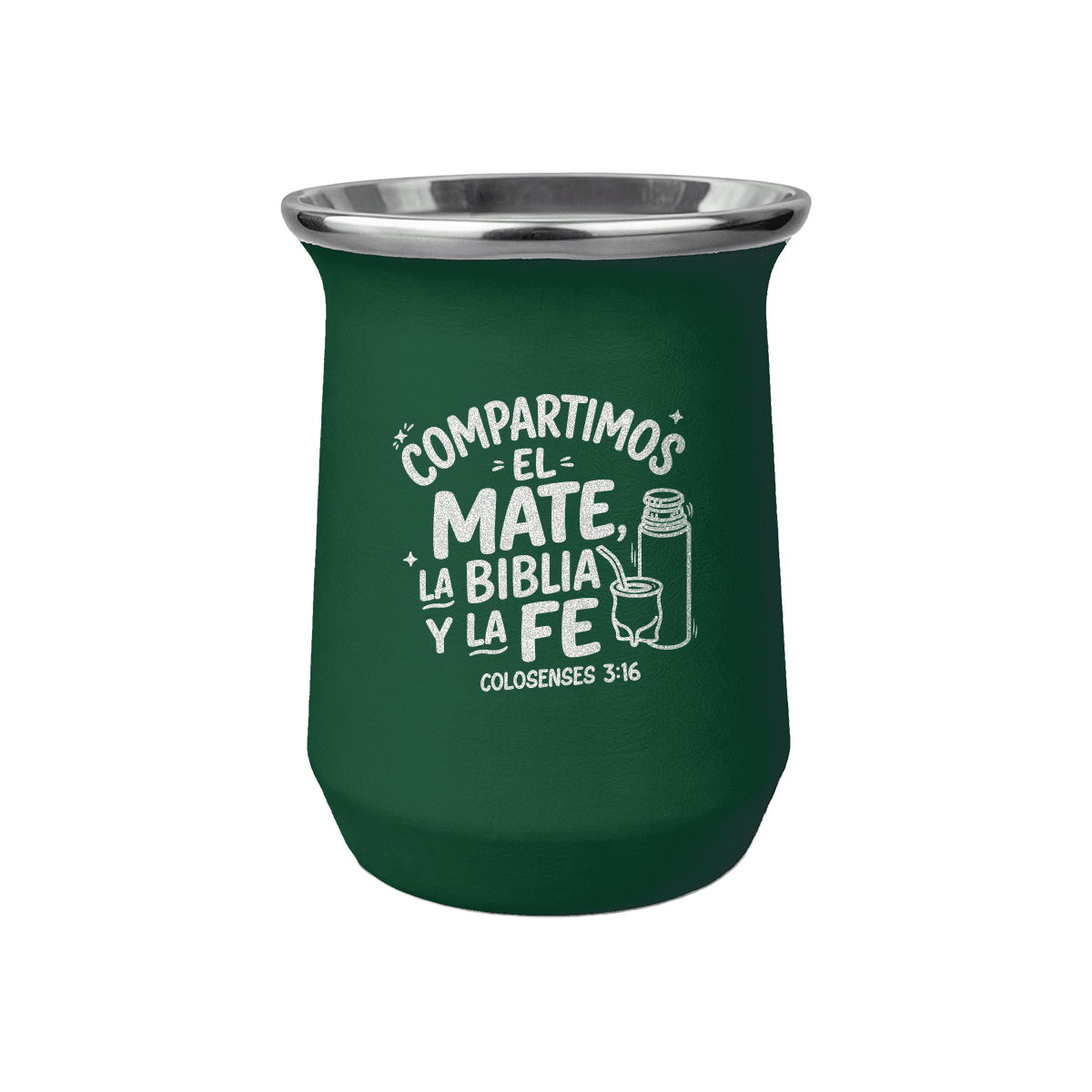 Mate Acero Térmico - Compartimos el mate, la Biblia y la Fe