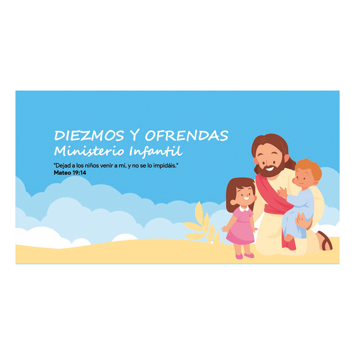 Sobre de Diezmos y Ofrendas - Ministerio Infantil - Pack 100u