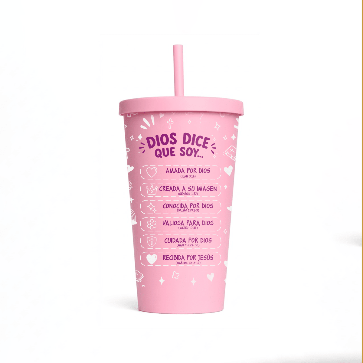 Vaso con Tapa y Sorbete - Teen + Infantil - Mi Corazón Esta Seguro
