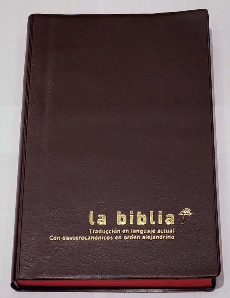 Biblia Traducción Lenguaje Actual con Deuterocanónicos Tapa Vinil Bordo