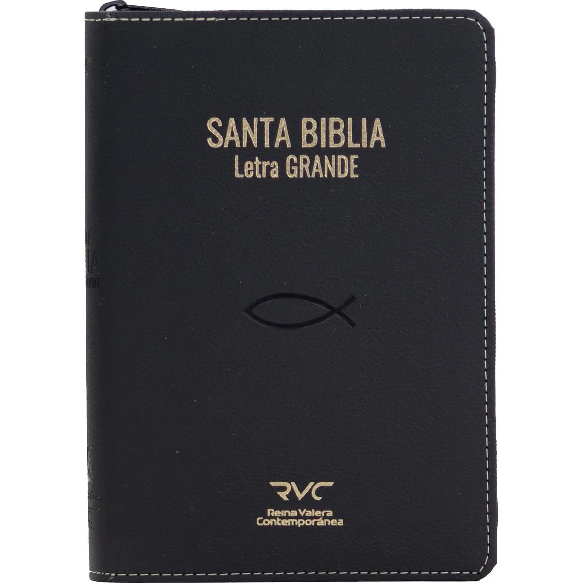 Biblia Reina Valera Contemporánea · 13,5x20 cm · Letra 12 pt · Letra grande · Con cierre e índice · Tapa imitación piel