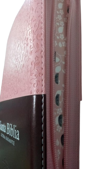 Biblia Reina Valera 1960 Letra grande 14 puntos Concordancia Cierre Indice PJR tapa Pu Rosa Marrón