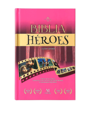 BIBLIA RVR60 BIBLIA RVR063C LG 12P 15 X 22 HÉROES TAPA DURA ROSA