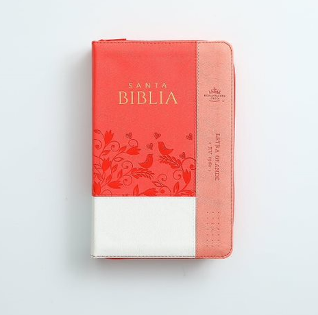 Biblia RVR065LG czti PJR Inspiración Blanco/coral/coral pájaros