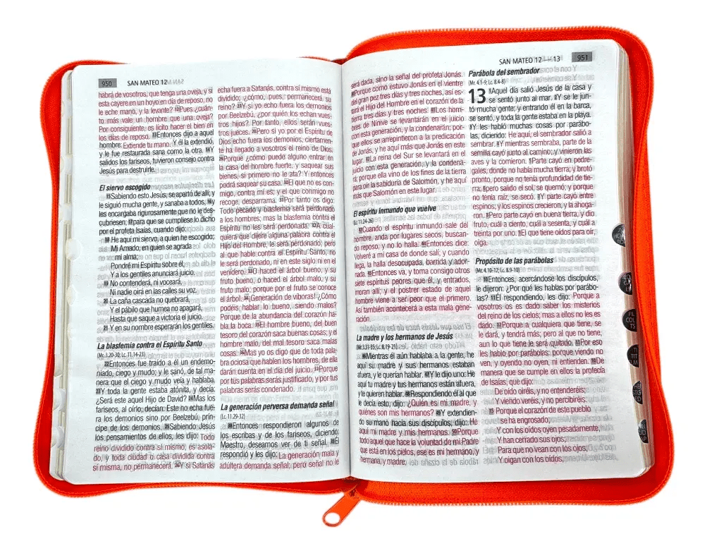 Biblia Reina Valera 1960 Letra 12p PJR cierre índice Covertex Naranja