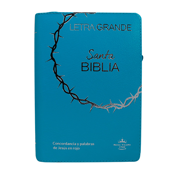 Biblia Reina Valera 1960 Letra 11p PJR cierre índice Covertex Turquesa