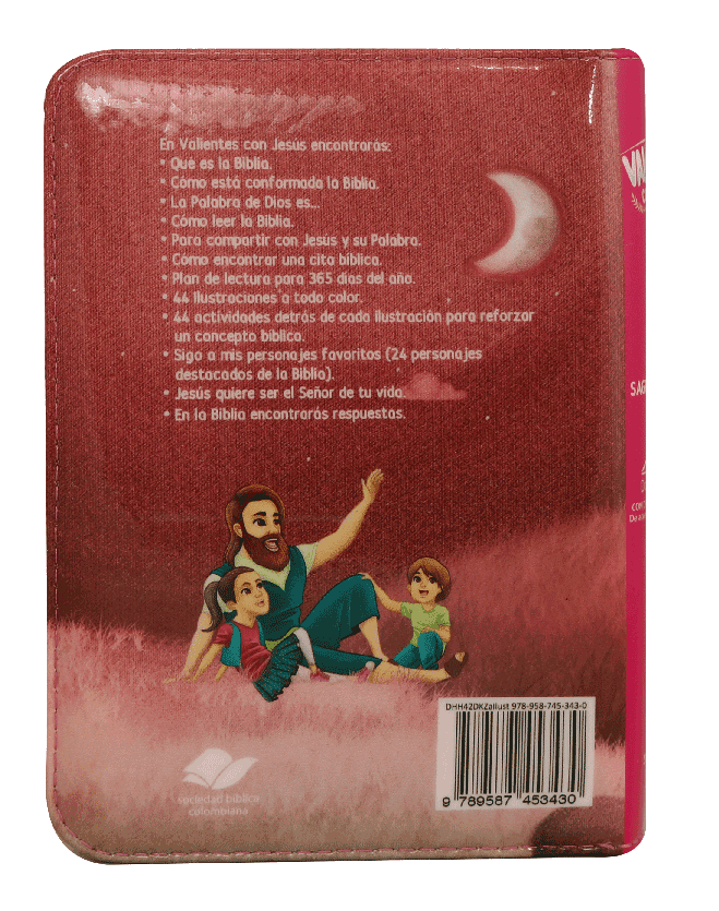 BIBLIA DHH042DkZP L 8p 11x16 T PLASTICA CIERRE ILUSTRADA ROSA VALIENTES CONJESÚS CON DEUTEROCANÓNICOS