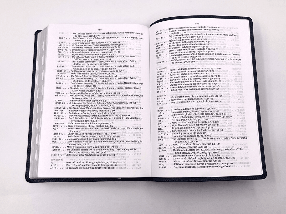 Biblia Reina Valera Revisada 1977 Reflexiones De C. S. Lewis Azul Marino Con Índice