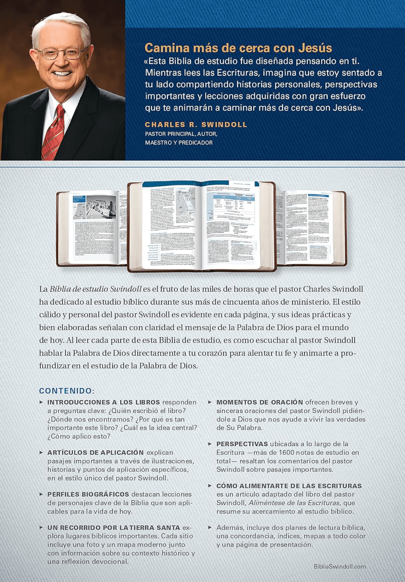 Biblia De Estudio Nueva Traducción Viviente Charles Swindoll