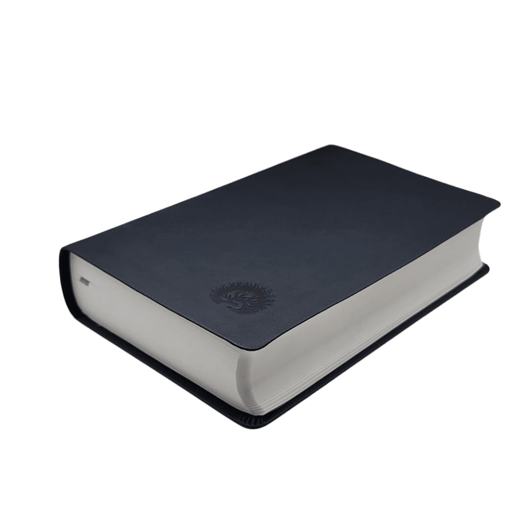 Biblia de Estudio de la Reforma Nueva Biblia de las Americas condensada simil Piel Azul