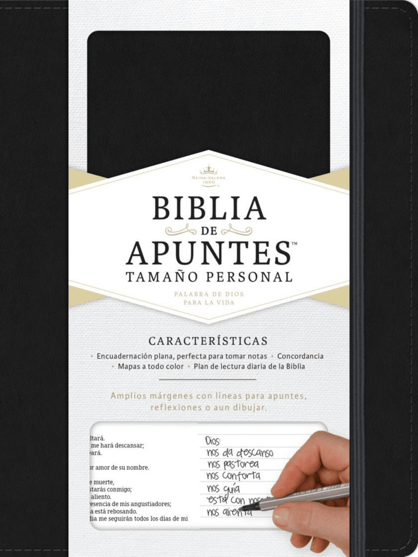 Biblia Reina Valera 1960 De Apuntes Tamaño Personal  Negro Tapa Dura