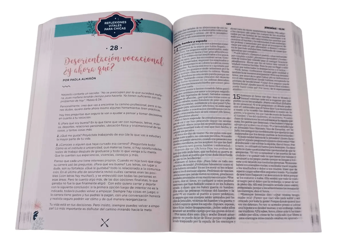 Biblia Para Chicas Nueva Biblia Viva Tapa Rústica