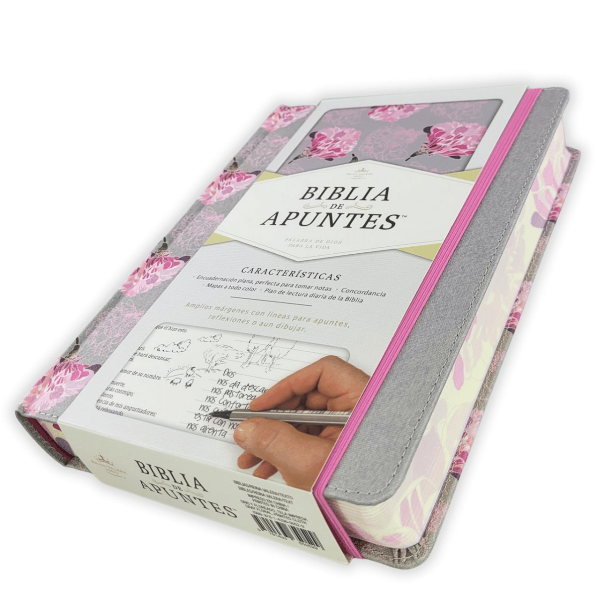 Biblia De Estudio De Apuntes Gris Floreada
