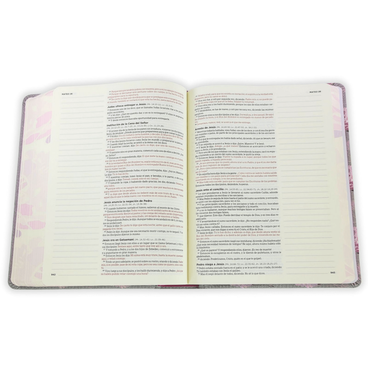 Biblia De Estudio De Apuntes Gris Floreada