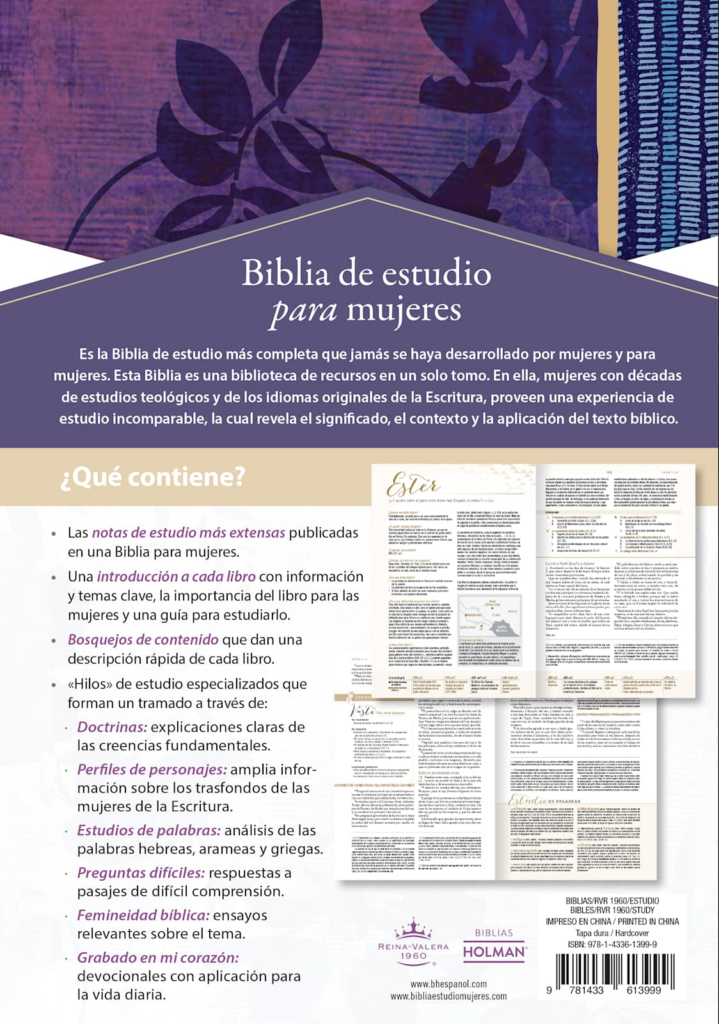 Biblia De Estudio Para Mujeres Reina Valera 1960 Tapa Dura