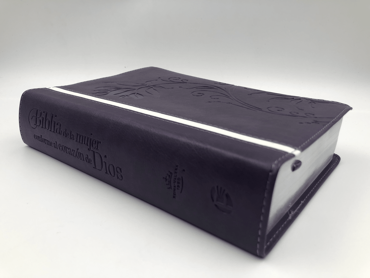 Biblia De Estudio De La Mujer Conforme Al Corazón De Dios Simil piel morado