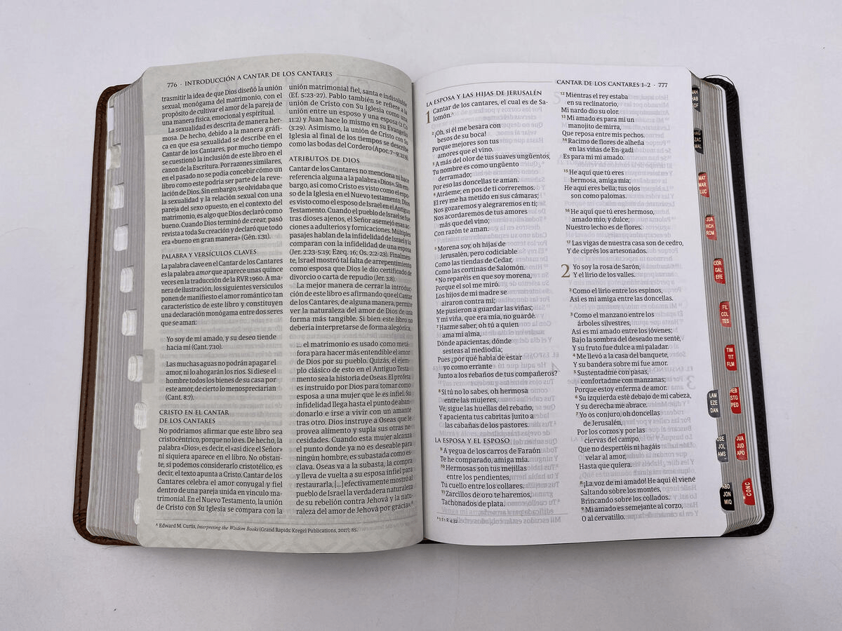 Biblia Reina Valera 1960 de Estudio Tematica Marron Oscuro/Marron Piel Fabricada Con Indice B&H - Lifeway