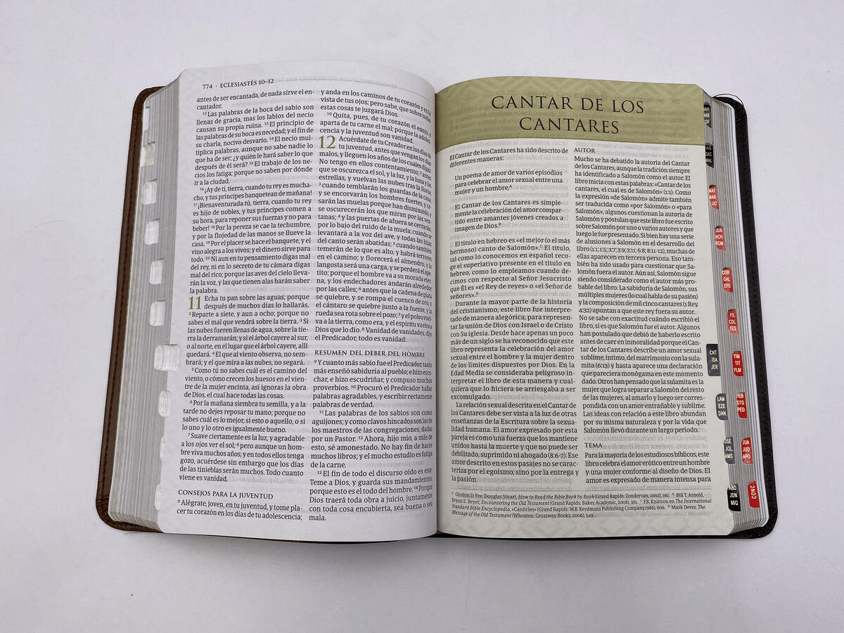 Biblia Reina Valera 1960 de Estudio Tematica Marron Oscuro/Marron Piel Fabricada Con Indice B&H - Lifeway