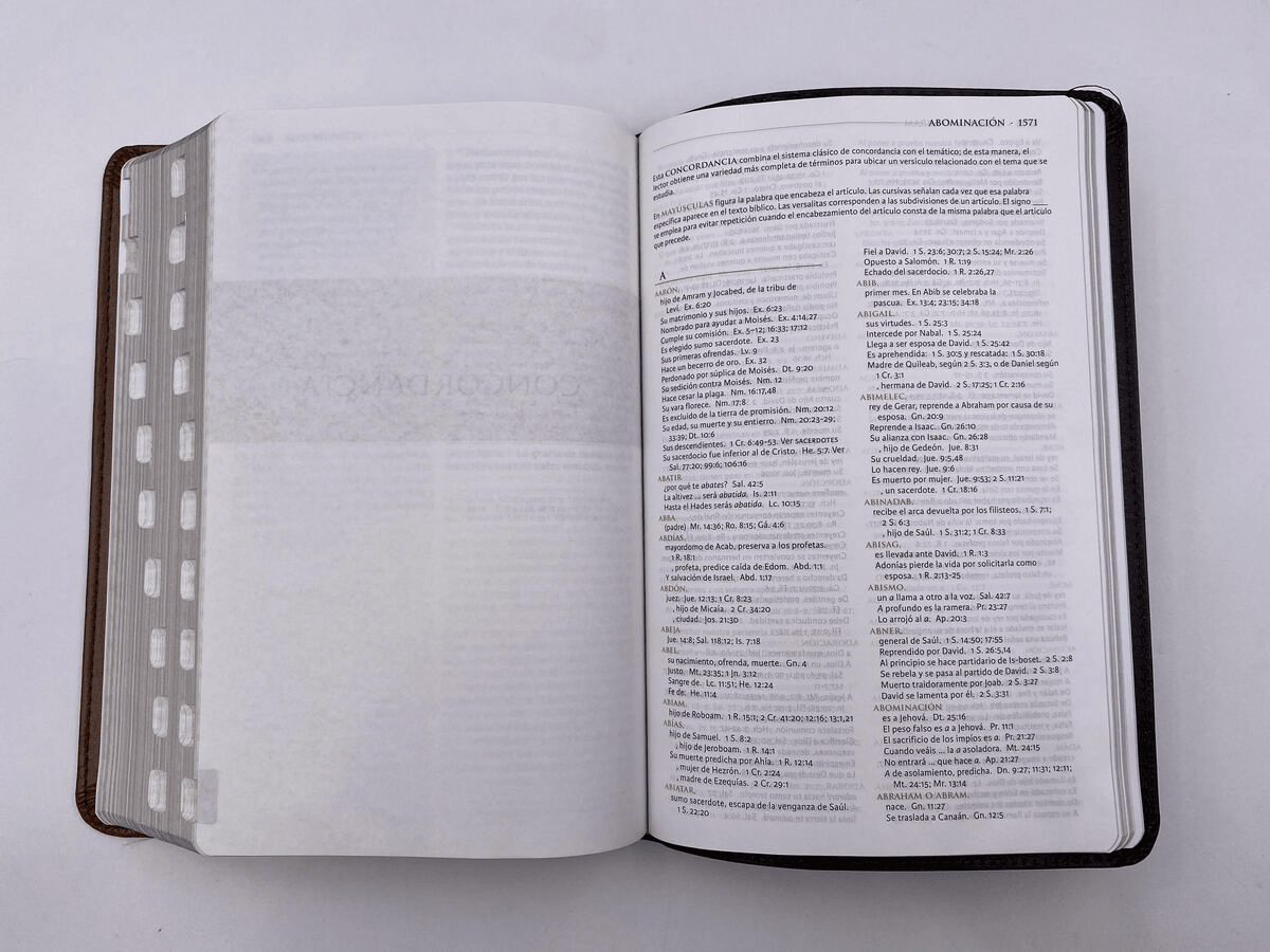 Biblia Reina Valera 1960 de Estudio Tematica Marron Oscuro/Marron Piel Fabricada Con Indice B&H - Lifeway