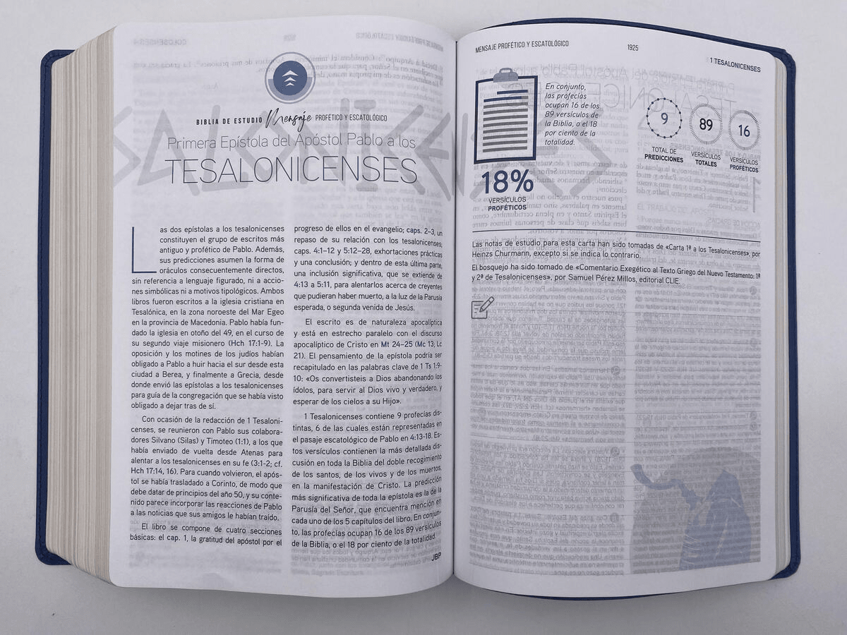 Biblia Reina Valera Revisada 1977 De Estudio Del Mensaje Profético Tapa Pu Azul