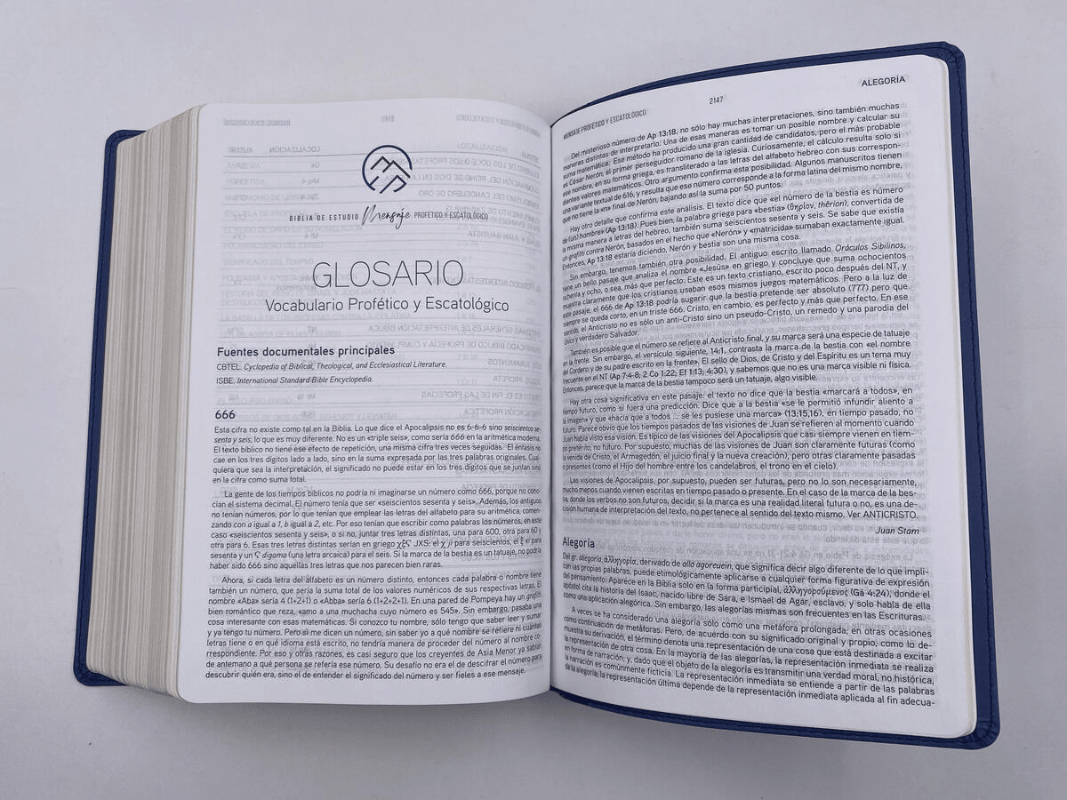 Biblia Reina Valera Revisada 1977 De Estudio Del Mensaje Profético Tapa Pu Azul