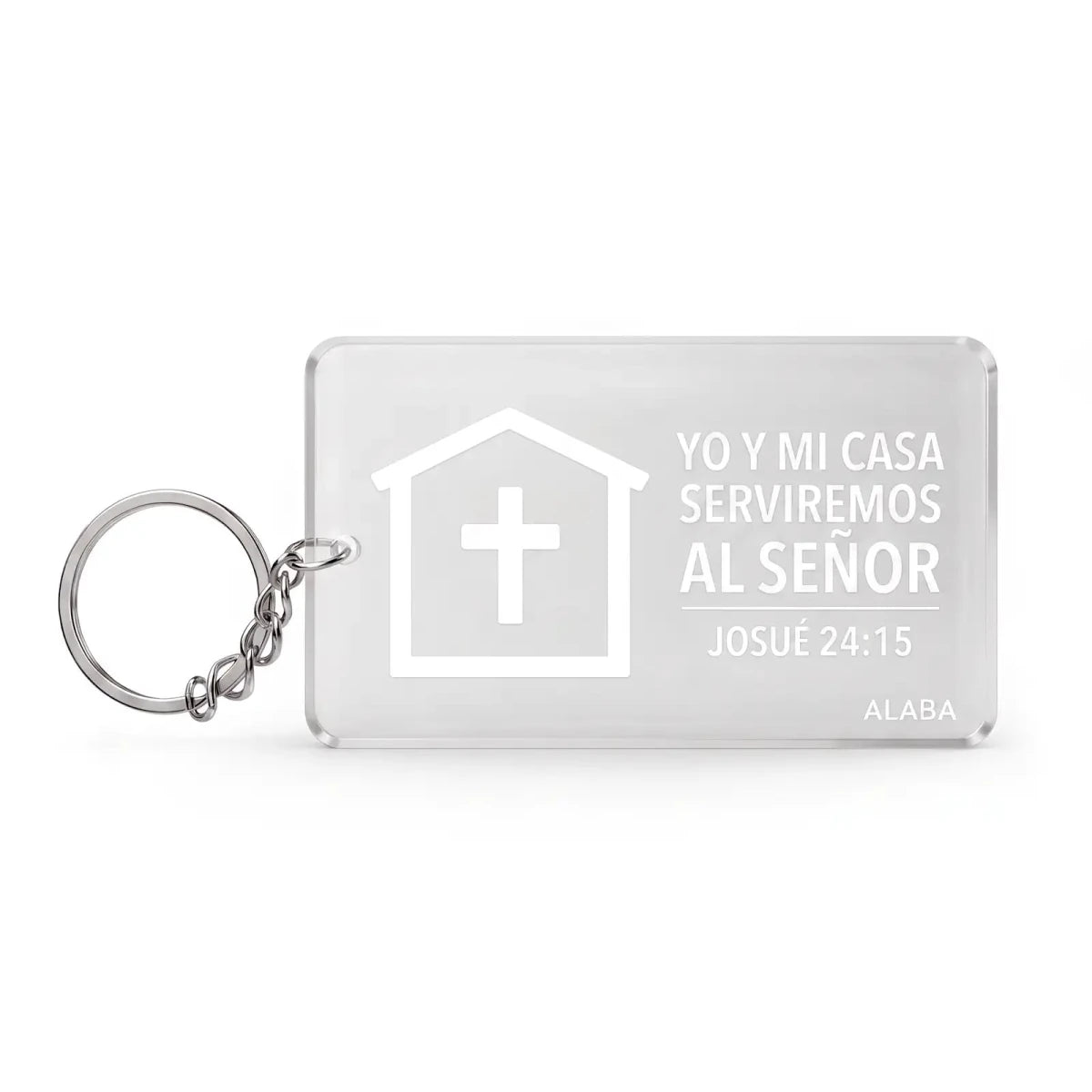 Llavero Rectangular Acrílico - Yo y mi casa serviremos al Señor