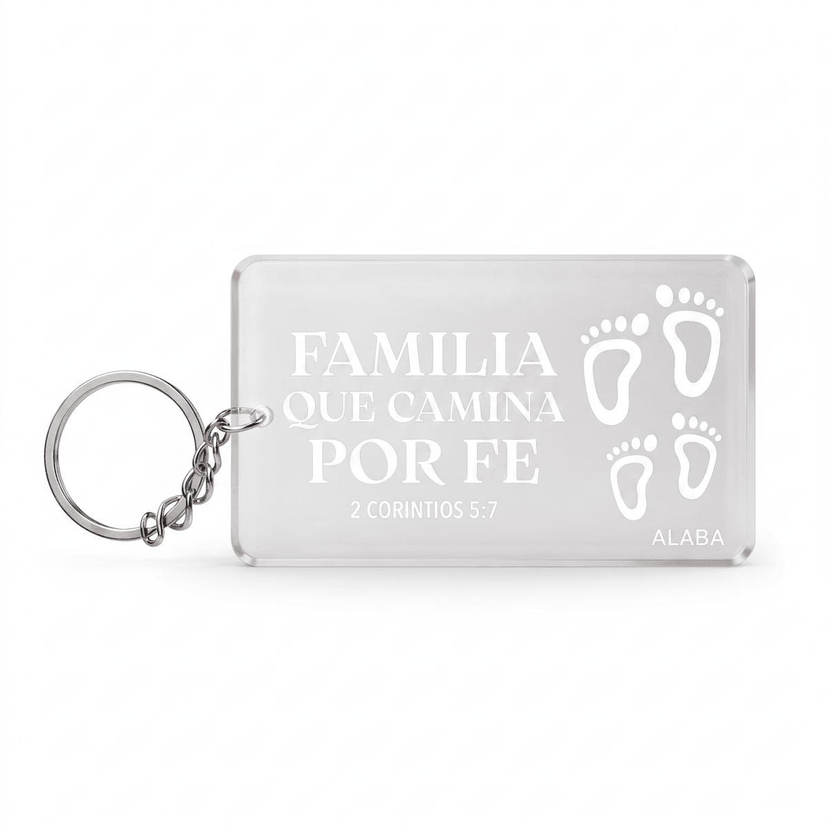 Llavero Rectangular Acrílico - Familia que camina por Fe