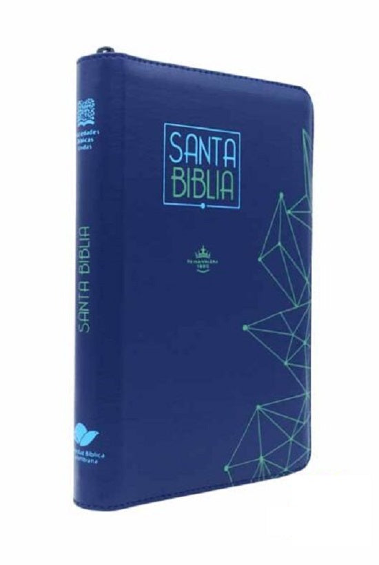 Biblia Reina Valera 1960 Letra Grande Cierre Pjr Azul Qr