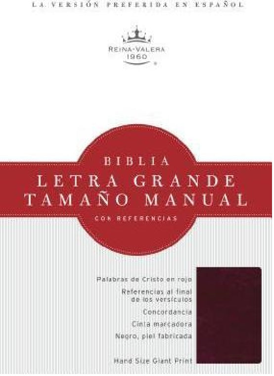 Biblia Reina Valera 1960 Letra Grande Tamaño Manual Bordo