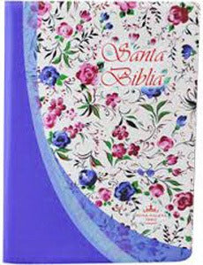 Biblia Mediana índice Color Violeta Flores Reina Valera 1960